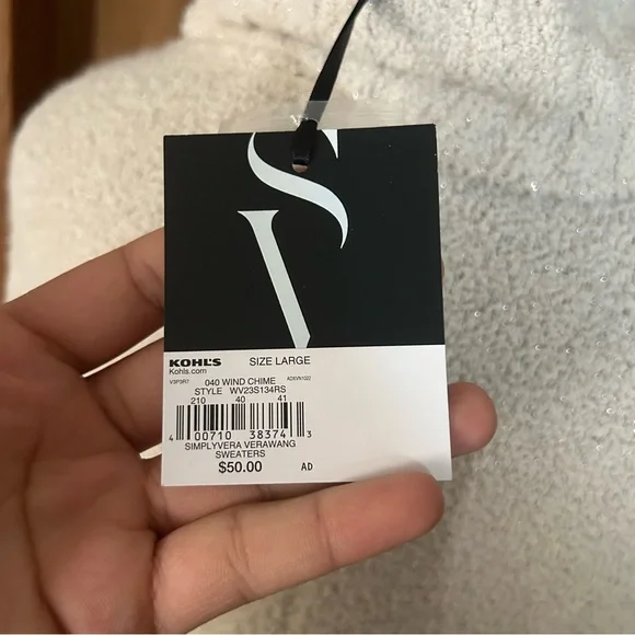 Simply Vera Vera Wang Cream Turtleneck Neck Sweater - Picture 4 of 8